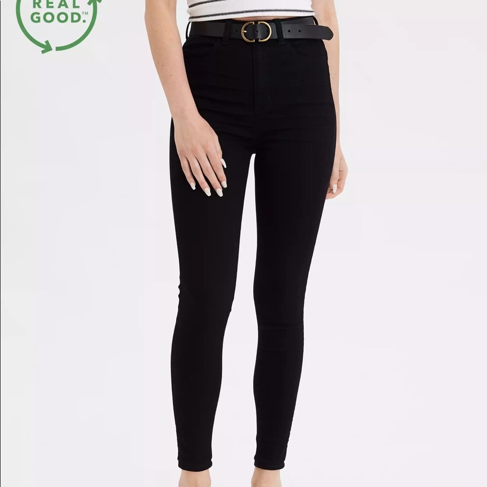 AE HIGH RISE BLACK SKINNY JEANS